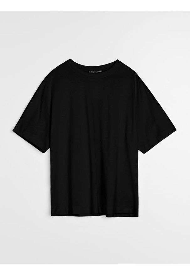 Sinsay - Bawełniana koszulka basic - czarny. Kolor: czarny. Materiał: bawełna