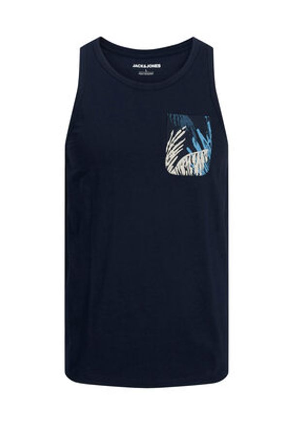 Jack & Jones - Jack&Jones Tank top Hawaii 12269321 Granatowy Standard Fit. Kolor: niebieski. Materiał: bawełna