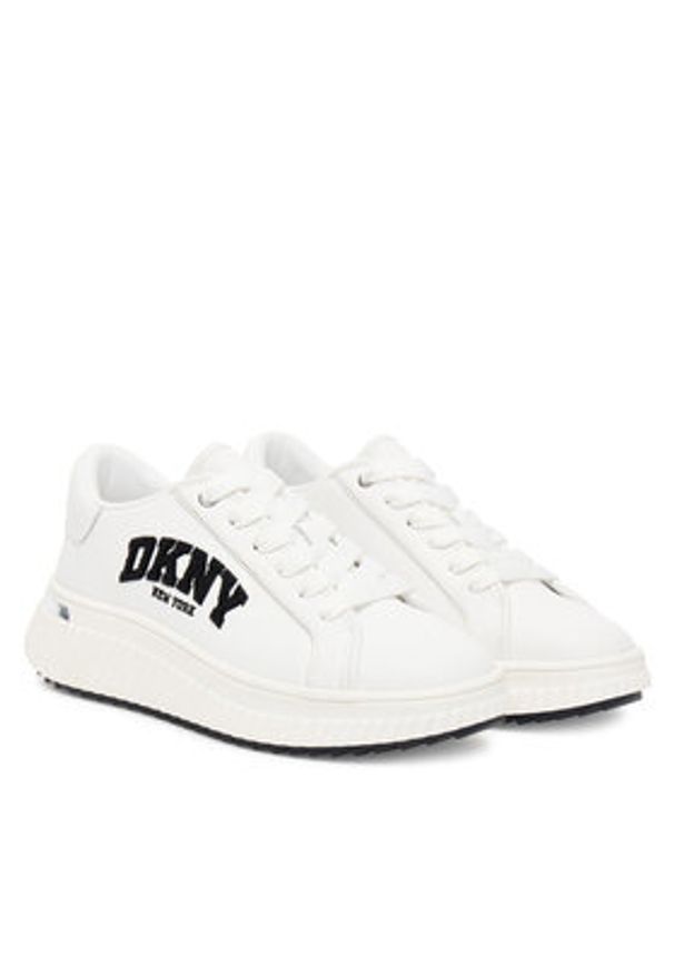 DKNY Sneakersy Leon K1533693 Biały. Kolor: biały. Materiał: skóra