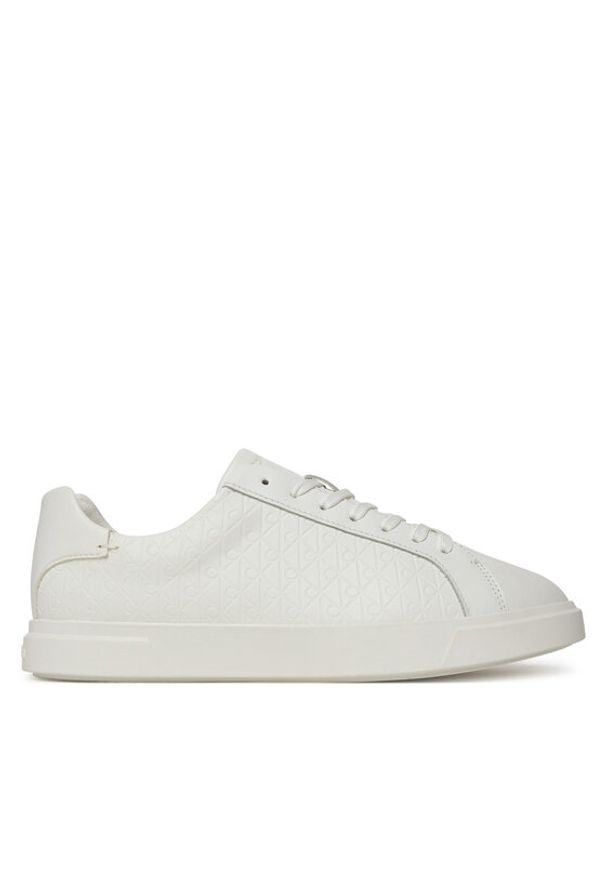 Calvin Klein Sneakersy Low Pro Cups Lace Up Lth Aop HW0HW02817 Biały. Kolor: biały. Materiał: skóra