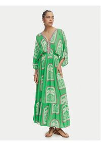 LOLA CASADEMUNT Sukienka letnia LS2616049 Zielony jasny Relaxed Fit. Kolor: zielony. Materiał: wiskoza. Sezon: lato #3