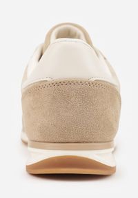 Renee - Beżowe Sneakersy Ozdobione z Boku Paskami Ariene. Okazja: na co dzień. Zapięcie: pasek. Kolor: beżowy. Materiał: jeans, materiał. Wzór: aplikacja. Sezon: wiosna #3