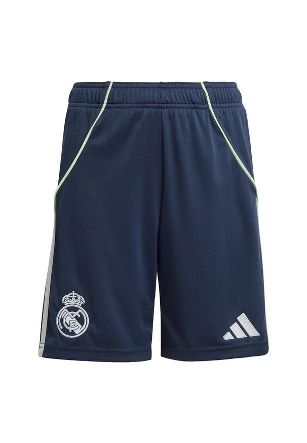 Adidas - Szorty Real Madrid 25/26 Away Kids. Kolor: niebieski. Sport: piłka nożna