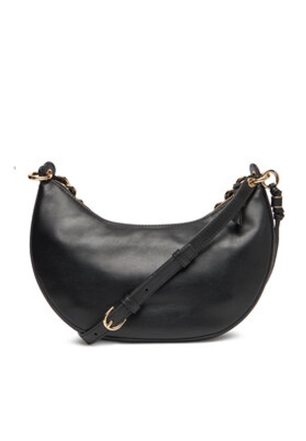 TOMMY HILFIGER - Tommy Hilfiger Torebka Moon Leather Crossover AW0AW17467 Czarny. Kolor: czarny. Materiał: skórzane