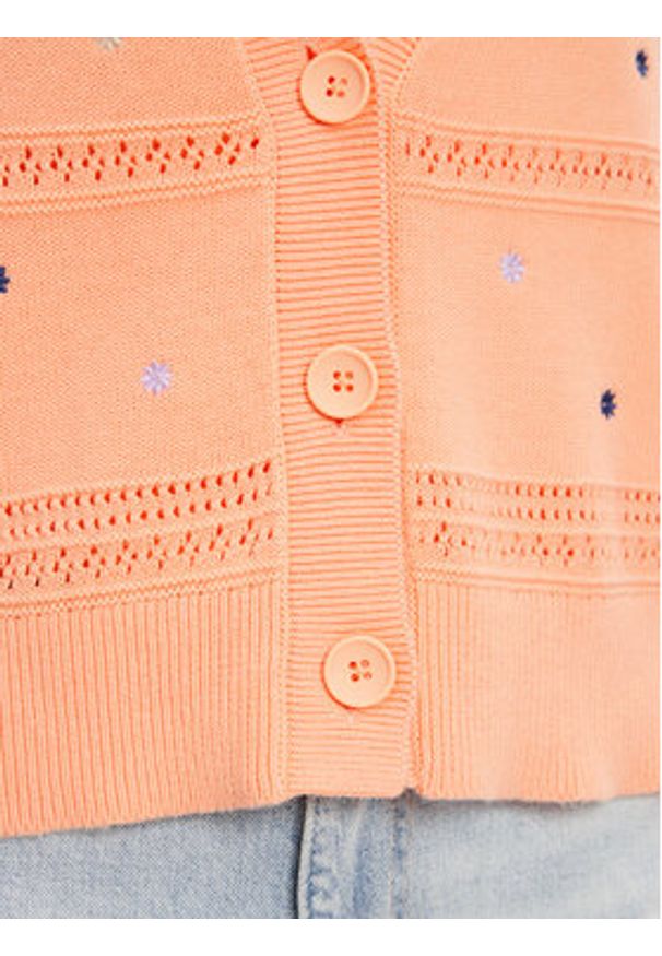 United Colors of Benetton - United Colors Of Benetton Kardigan 10C1E604W Pomarańczowy Regular Fit. Kolor: pomarańczowy. Materiał: bawełna