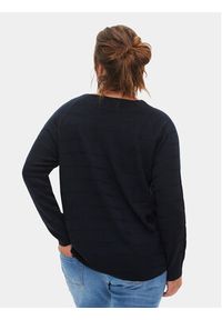Zizzi Sweter M61198A Granatowy Regular Fit. Kolor: niebieski. Materiał: syntetyk #2