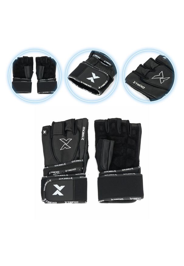 Rękawice na siłownie TREXO GymRat. Kolor: czarny. Sport: fitness