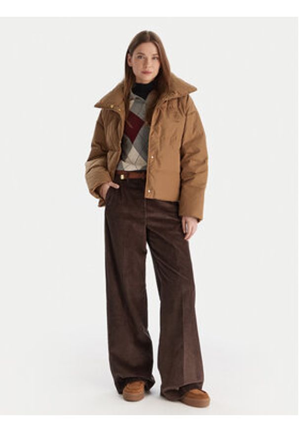 TOMMY HILFIGER - Tommy Hilfiger Kurtka puchowa WW0WW47294 Brązowy Relaxed Fit. Kolor: brązowy. Materiał: syntetyk