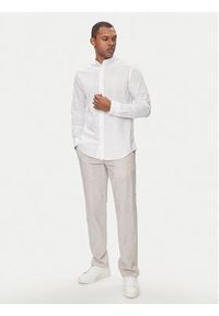 Jack & Jones - Jack&Jones Koszula 12248581 Biały Slim Fit. Kolor: biały. Materiał: len #4