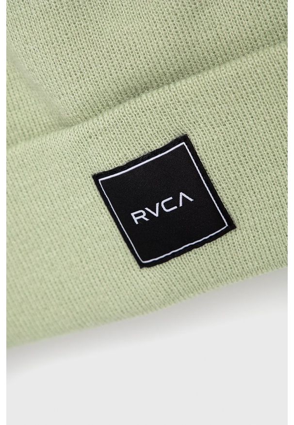 RVCA Czapka kolor zielony z cienkiej dzianiny. Kolor: zielony. Materiał: dzianina