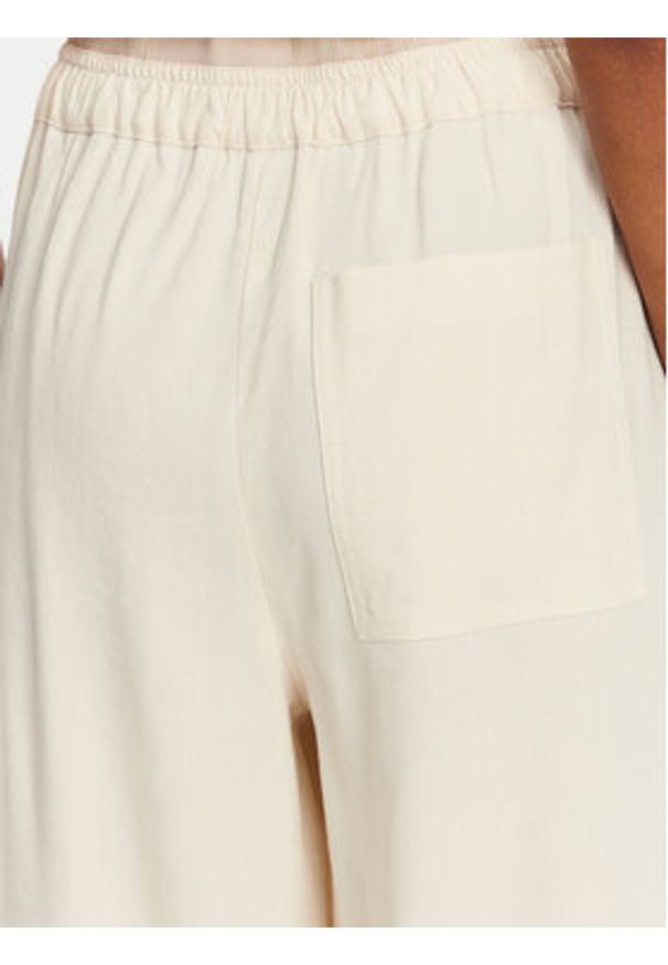 Marella Spodnie materiałowe Fred 2513131085 Écru Wide Leg. Materiał: len