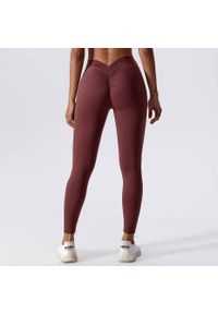 Intica - Legginsy z drapowaniem na trening i co dzień Ingedore. Kolor: różowy. Materiał: materiał, skóra. Wzór: gładki. Sport: fitness #6