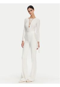 Elisabetta Franchi Body BO-019-51E2-V350 Biały Slim Fit. Kolor: biały. Materiał: wiskoza #8
