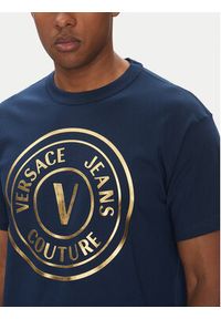 Versace Jeans Couture T-Shirt 78GAHT01 Granatowy Regular Fit. Kolor: niebieski. Materiał: bawełna #4