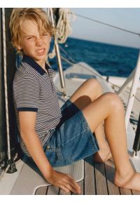 Big-Star - Szorty chłopięce jeansowe granatowe Andys 590. Stan: podwyższony. Kolor: niebieski. Materiał: jeans. Długość: do kolan. Sezon: lato. Styl: vintage, klasyczny, elegancki #4