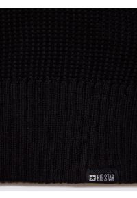 Big-Star - Sweter męski ze stójką czarny Neroni 906. Okazja: na co dzień. Typ kołnierza: kołnierzyk stójkowy. Kolor: czarny. Materiał: materiał, dzianina. Wzór: ze splotem, aplikacja. Styl: elegancki, casual