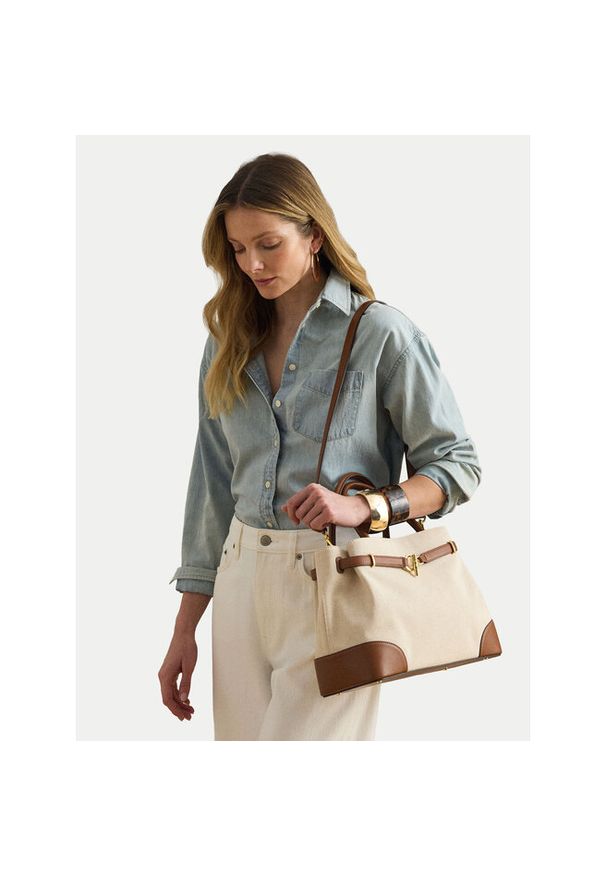 Lauren Ralph Lauren - Torebka LAUREN RALPH LAUREN. Kolor: beżowy