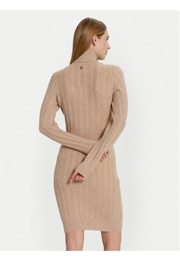 Fracomina Sukienka codzienna FR24WD5010K53201 Beżowy Slim Fit. Okazja: na co dzień. Kolor: beżowy. Materiał: wełna. Typ sukienki: proste. Styl: casual