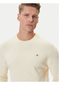 GANT - Gant Sweter 8030261 Beżowy Regular Fit. Kolor: beżowy. Materiał: bawełna #4