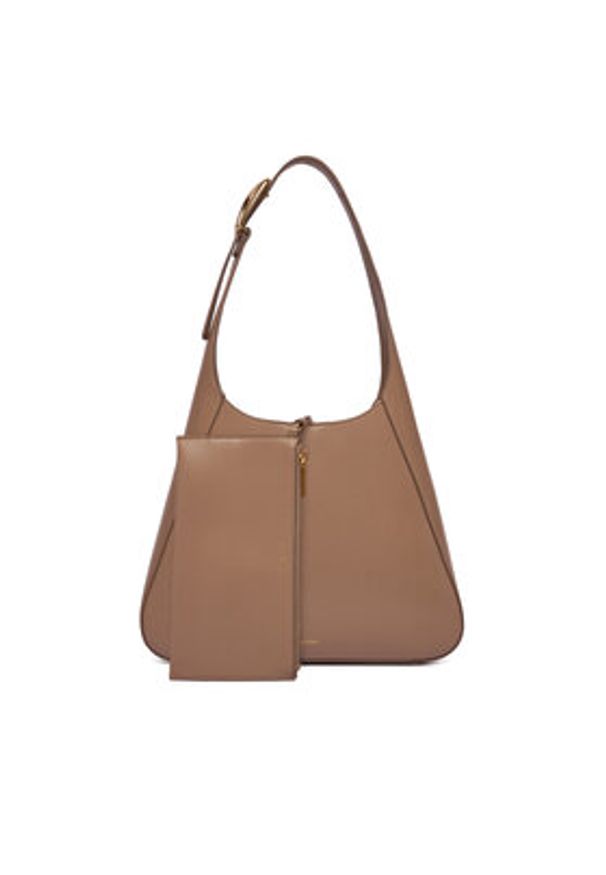 Calvin Klein Torebka Hardware Adj Strap Medium Bag LV04F3402G Beżowy. Kolor: beżowy. Materiał: skórzane