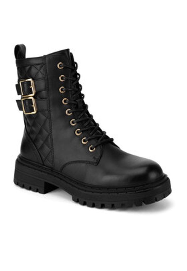 DeeZee Trzewiki HY60208-4 Czarny. Kolor: czarny. Materiał: skóra