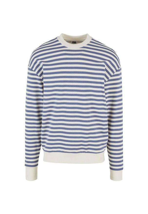 Urban Classics - Męska Bluza Z Okrągłym Dekoltem W Paski. Kolor: niebieski, wielokolorowy, brązowy. Wzór: paski