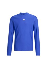 Adidas - Dziecięca koszulka ochronna z długim rękawem. Kolor: niebieski. Materiał: materiał