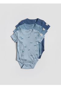 Reserved - Bawełniane body 3 pack - jasnoniebieski. Kolor: niebieski. Materiał: bawełna #1