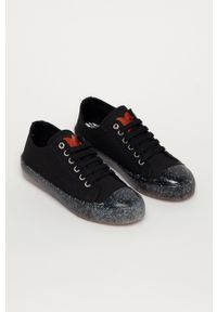 Love Moschino - Tenisówki. Nosek buta: okrągły. Zapięcie: sznurówki. Kolor: czarny. Materiał: materiał, guma, włókno #2