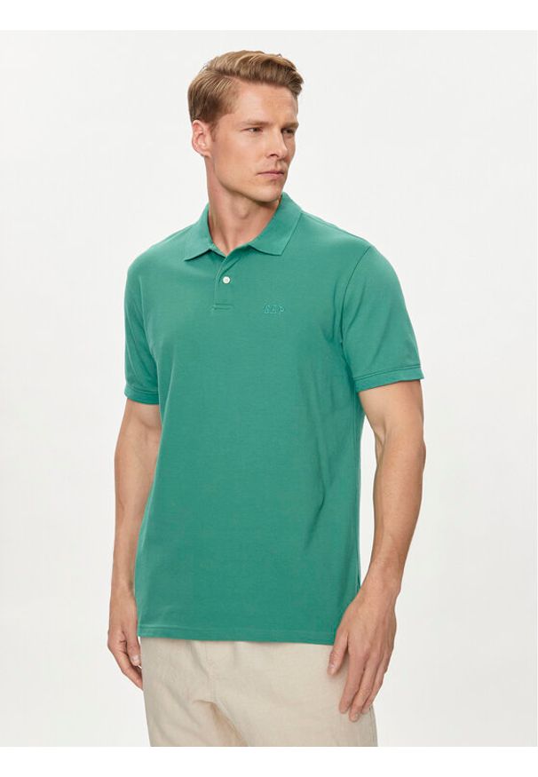 GAP - Gap Polo 586306-16 Zielony Regular Fit. Typ kołnierza: polo. Kolor: zielony. Materiał: bawełna