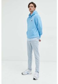 Tommy Jeans bluza bawełniana męska kolor niebieski z kapturem z aplikacją. Typ kołnierza: kaptur. Kolor: niebieski. Materiał: bawełna. Wzór: aplikacja #4