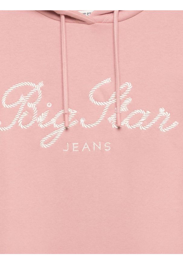 Big-Star - Bluza damska z kapturem różowa Raisa 601. Okazja: do domu. Typ kołnierza: kaptur. Kolor: różowy. Materiał: dzianina. Wzór: haft. Styl: elegancki, sportowy, klasyczny