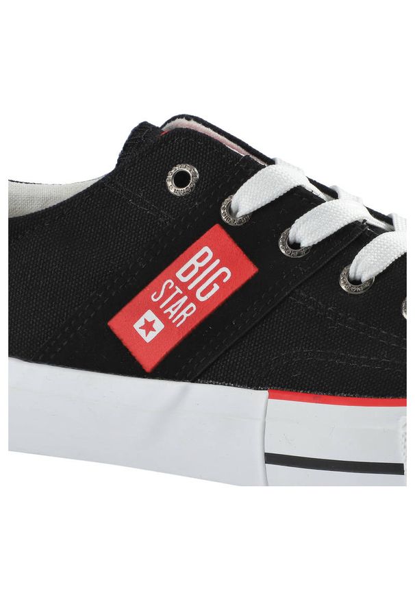 Big-Star - Czarne Trampki Big Star Męskie Lekkie Półbuty. Okazja: na co dzień, na spacer, na uczelnię. Zapięcie: sznurówki. Kolor: czarny. Materiał: materiał, jeans, guma. Szerokość cholewki: normalna. Sezon: lato. Styl: casual