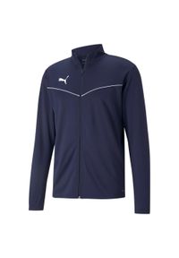 Bluza męska Puma teamRISE Training Poly Jacket granatowa. Kolor: wielokolorowy, niebieski, biały. Materiał: poliester. Sport: piłka nożna