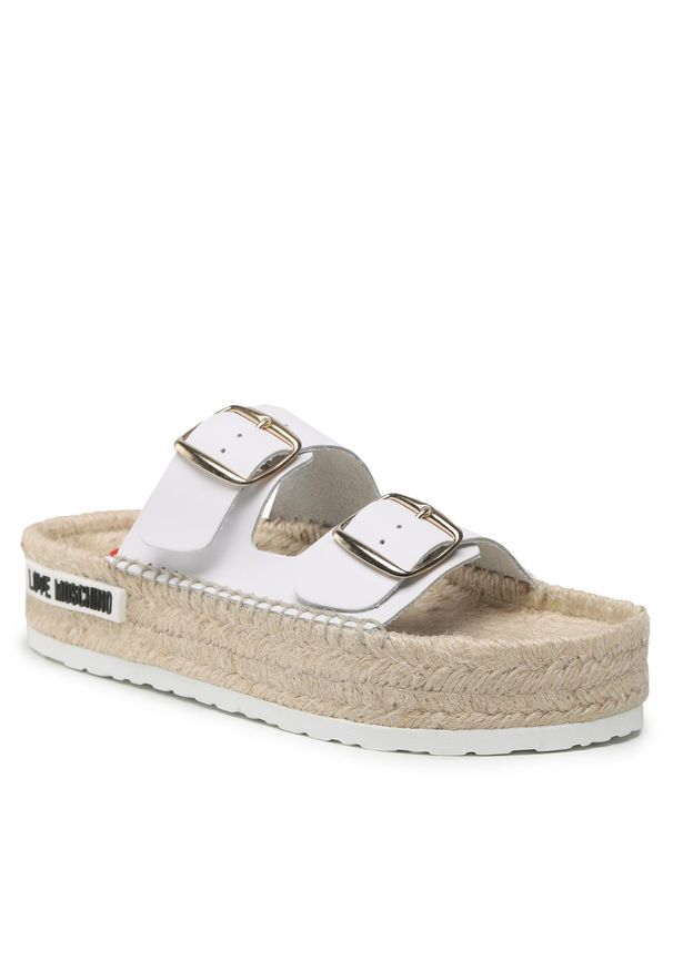 Love Moschino - Espadryle LOVE MOSCHINO JA28123G1GIA0100 Bianco. Kolor: biały. Materiał: skóra