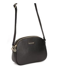 Kazar - Klasyczna czarna torebka skórzana na pasku. Kolor: czarny. Wzór: aplikacja. Materiał: skórzane. Styl: klasyczny #3