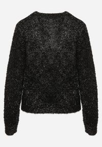 Born2be - Czarny Sweter z Wiskozą Ozdobiony Metaliczną Nitką Sanamora. Okazja: na co dzień. Kolor: czarny. Materiał: wiskoza. Wzór: aplikacja. Styl: elegancki, casual