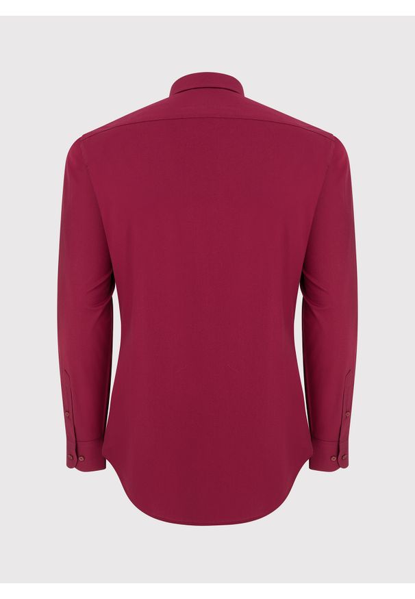 Pako Lorente - PAKO LORENTE – Burgundowa koszula męska długi rękaw. Okazja: na co dzień. Kolor: czerwony, beżowy, oliwkowy, niebieski. Materiał: bawełna, elastan. Długość rękawa: długi rękaw. Długość: długie. Wzór: gładki. Styl: casual