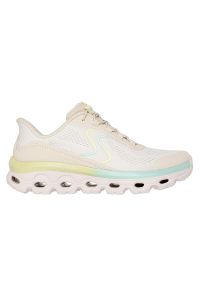 skechers - Kapcie SKECHERS GLIDE STEP SOLE Beżowy. Kolor: beżowy. Materiał: syntetyk, tkanina