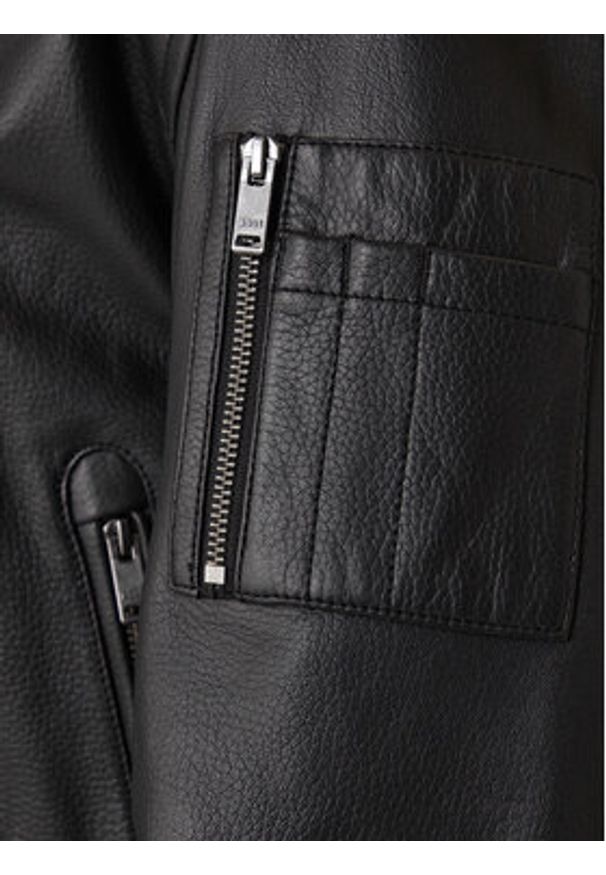 BOSS Kurtka skórzana Jakri 50552151 Czarny Regular Fit. Kolor: czarny. Materiał: skóra