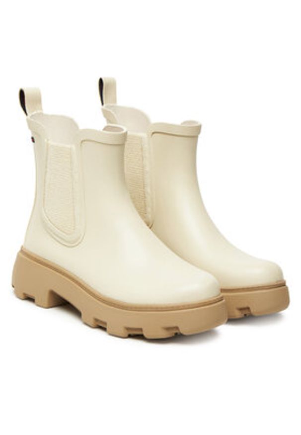TOMMY HILFIGER - Tommy Hilfiger Kalosze Rubber Flag Cleated FW0FW08637 Beżowy. Kolor: beżowy. Materiał: guma