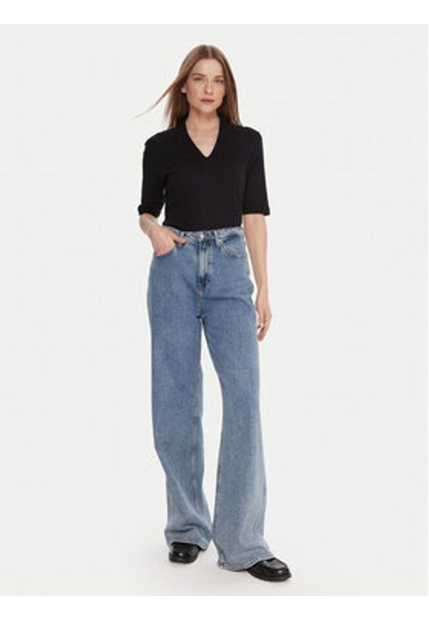 United Colors of Benetton - United Colors Of Benetton Bluzka 3GA2D400U Czarny Slim Fit. Kolor: czarny. Materiał: bawełna