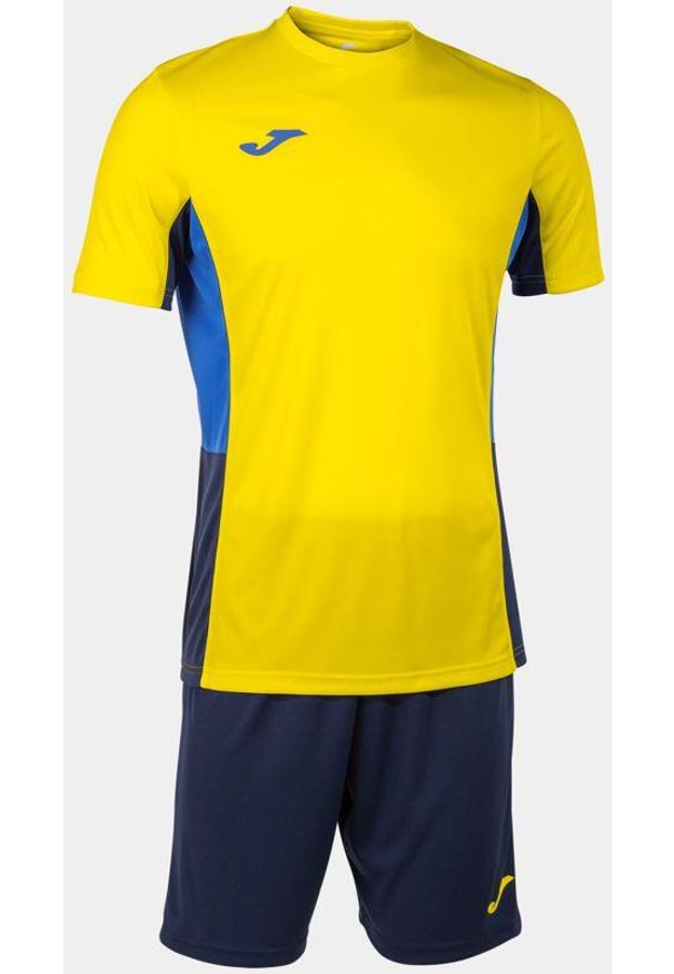 Zestaw Sportowy Joma Danubio II 2XS - Żółty i Niebieski Oddychający. Kolor: niebieski, żółty, wielokolorowy. Materiał: poliester. Sport: fitness, piłka nożna