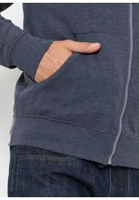 bonprix - Bluza rozpinana z kapturem, z detalami ze sztucznej skóry. Typ kołnierza: kaptur. Kolor: niebieski. Materiał: skóra #3