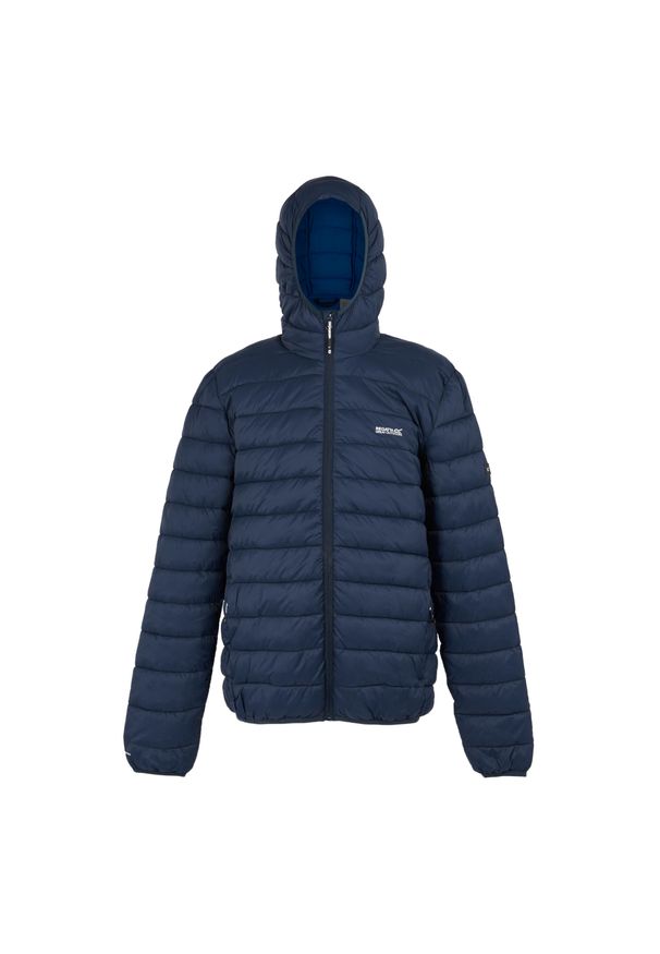 Regatta - Męska Ocieplana Kurtka Z Kapturem Marizion. Typ kołnierza: kaptur. Kolor: niebieski. Materiał: puch. Sport: turystyka piesza