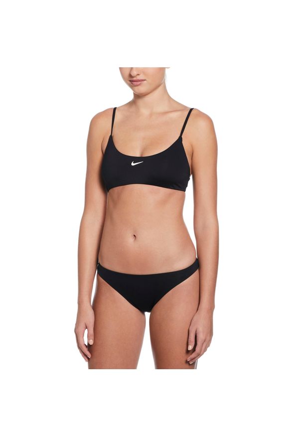 Strój pływacki dwuczęściowy damski Nike Essential Bralette Bikini. Kolor: czarny