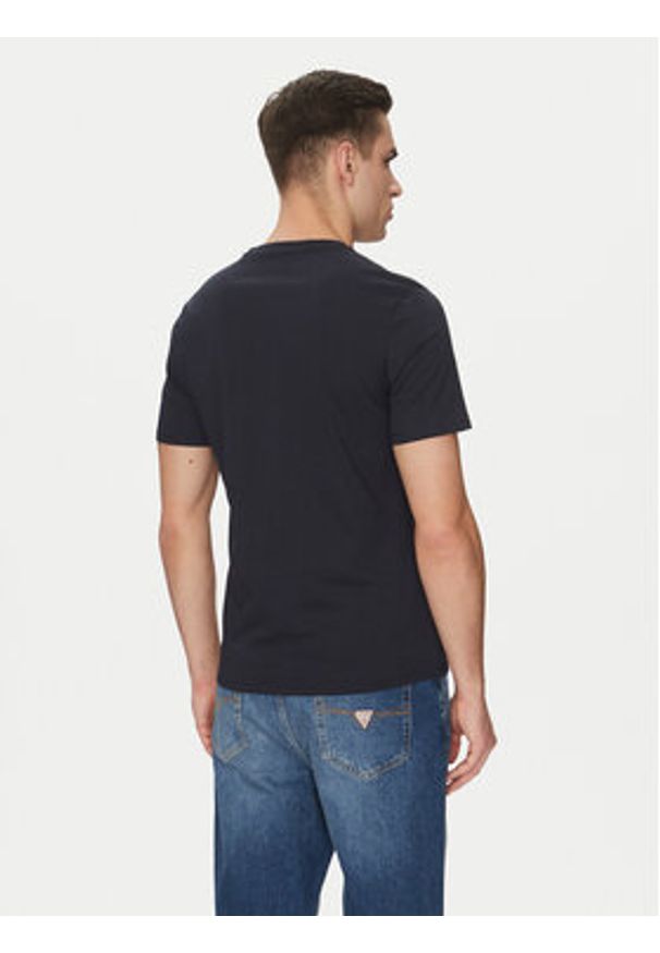 Guess Jeans T-Shirt M5GI23 K8HM0 Granatowy Slim Fit. Kolor: niebieski. Materiał: bawełna