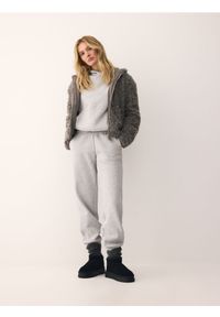 Reserved - Spodnie dresowe ze ściągaczami - jasnoszary. Kolor: szary. Materiał: dresówka #1