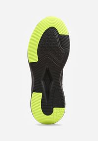 Born2be - Czarno-Zielone Buty Sportowe Sneakersy z Tłoczonym Wzorem Ashavera. Okazja: na spacer, na co dzień. Kolor: czarny. Materiał: jeans. Sport: fitness, turystyka piesza #3