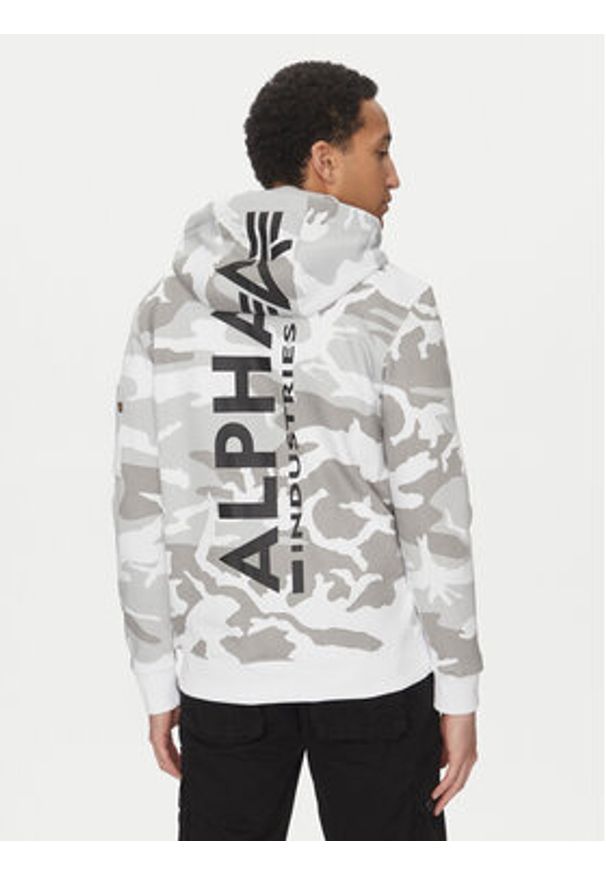 Alpha Industries Bluza Back Print 178318 Szary Regular Fit. Kolor: szary. Materiał: bawełna. Wzór: nadruk